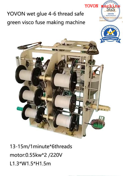 Wet-way fuse making machine, 6/4 threads